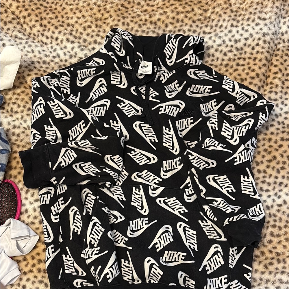 Nike Black and White Logo Hoodie